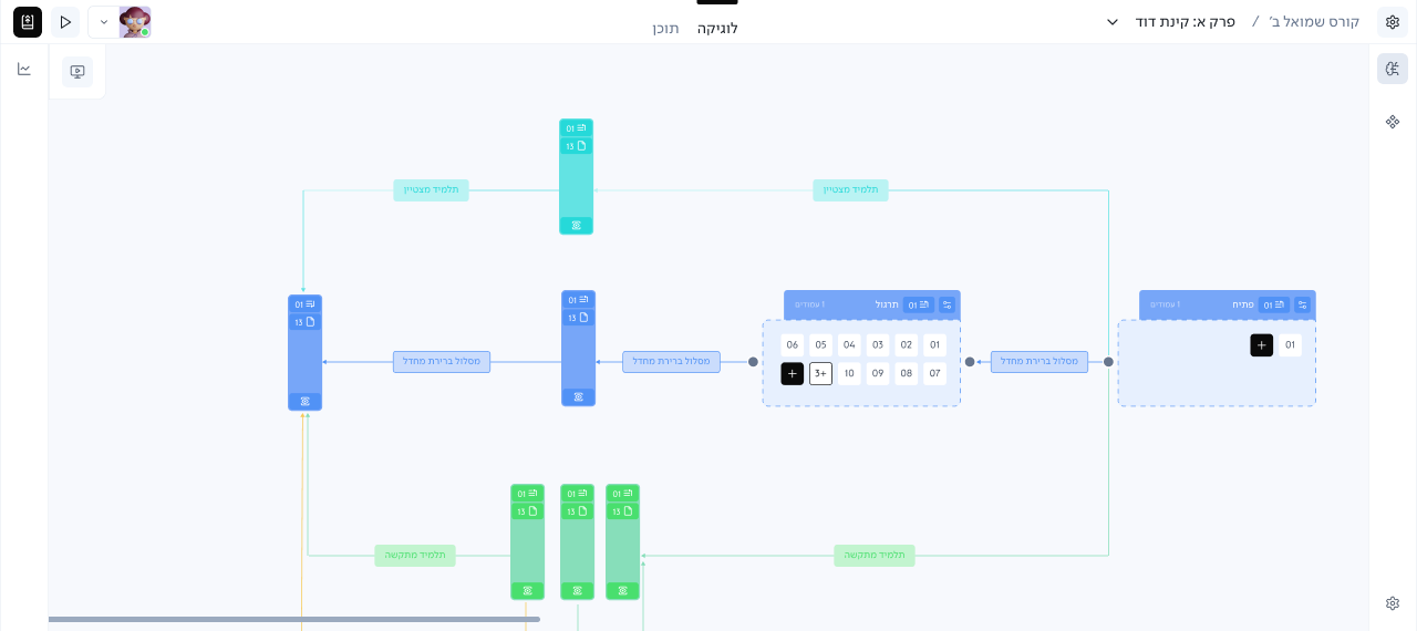 Visual editor for adaptive learning logic